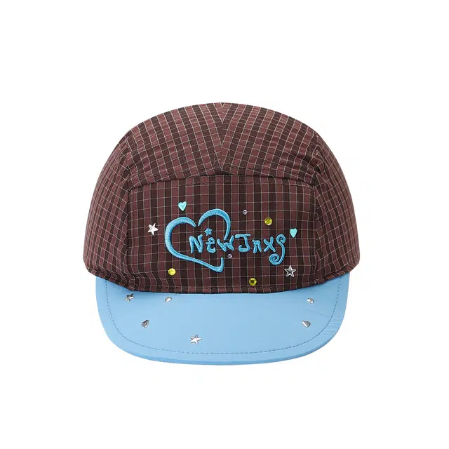 江南先生 大小孩乐园 复古格纹烫钻立体刺绣拼色可调节时尚 涤纶 棒球帽 男女同款情侣款