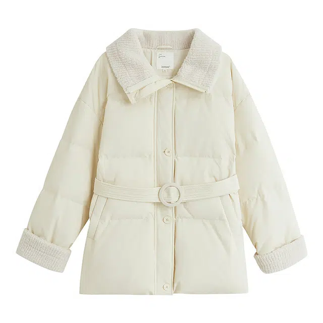 茵曼 宽松保暖简约通勤厚实不臃肿小个子宝藏显瘦冬季平价时尚氛围棉服 女款