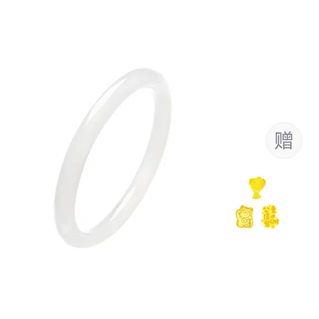 周百福 美人镯 国潮风古风新中式复古叠戴镯子叮当镯扁条手饰 汉服旗袍古风  玉髓 手镯 男女同款情侣款