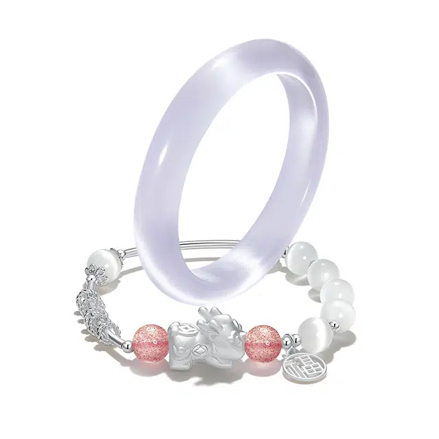 【甄选高品质】紫气东来新中式国潮国风暮山紫 温润细腻小众古色古香显白水润气质高级感通勤百搭 岁月静好 #好运 琉璃 手镯 男女同款情侣款