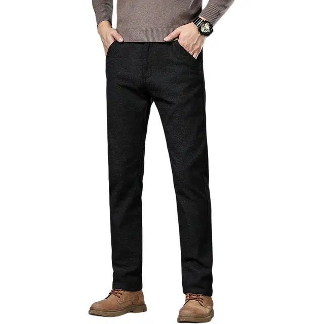 么宁 秋冬季舒适透气轻商务宽松直筒裤弹力简约百搭个性时尚休闲裤 男女同款