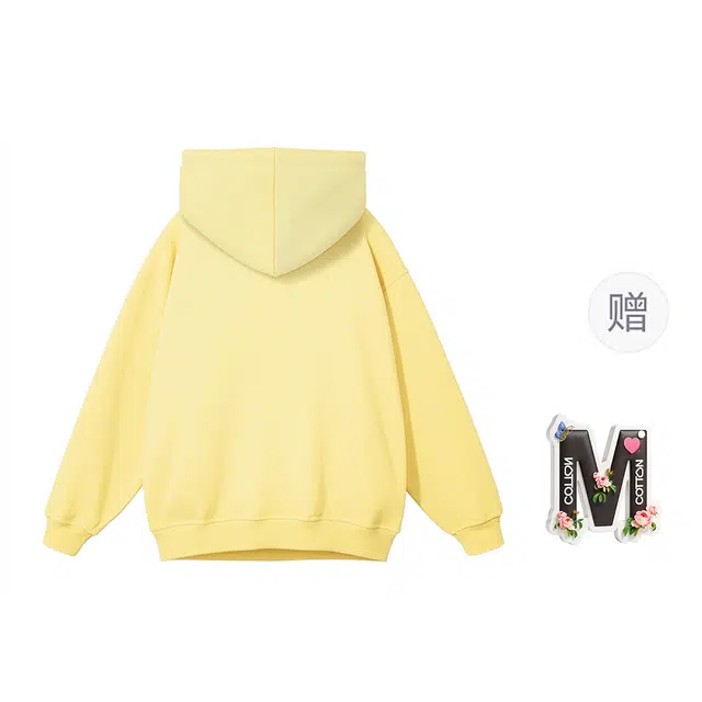 棉购 美式连帽简约宽松长袖上衣加绒加厚外套街头时尚舒适百搭卫衣 女款