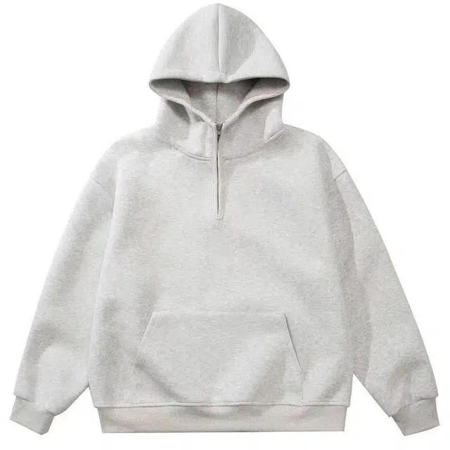 拾个壹先生 重磅半拉链连帽宽松百搭休闲运动情侣外套卫衣 男女同款