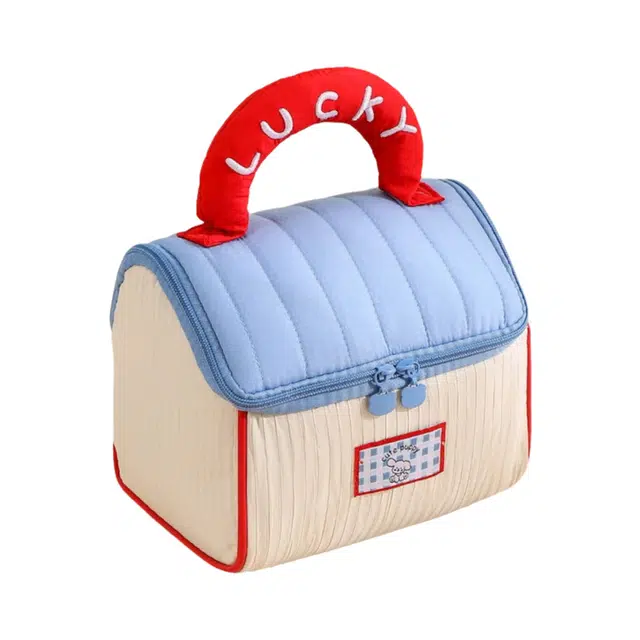 悦语简单实用美妆工具 便携收纳 可爱房子化妆包女大容量便携式趣味卡通旅行洗漱品手提分区收纳袋