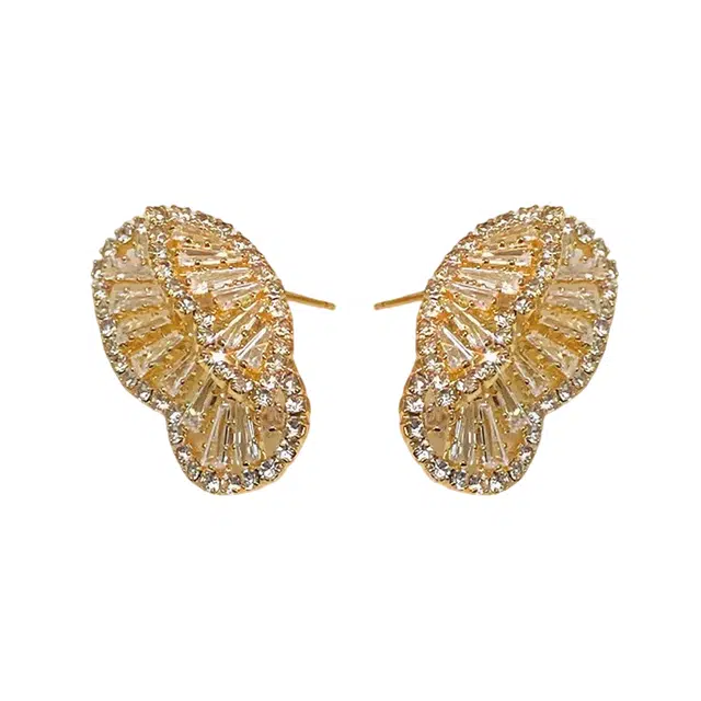 澜耀 金色蝴蝶小众轻奢高级感闪耀耳饰#好运 合金 耳环 女款