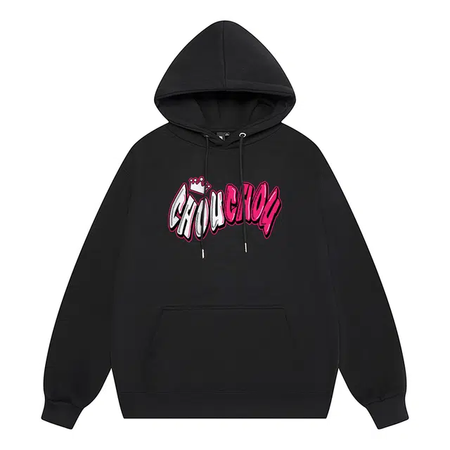 周同学 周杰伦 高街学院风字母简约复古美式宽松通勤百搭休闲运动舒适亲肤纯色落肩套头连帽卫衣 男女同款