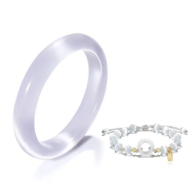 京华录 莫比乌斯系列 新中式轻奢小众开口可调节古风简约大气百搭本命年 玻璃猫眼 手镯 女款