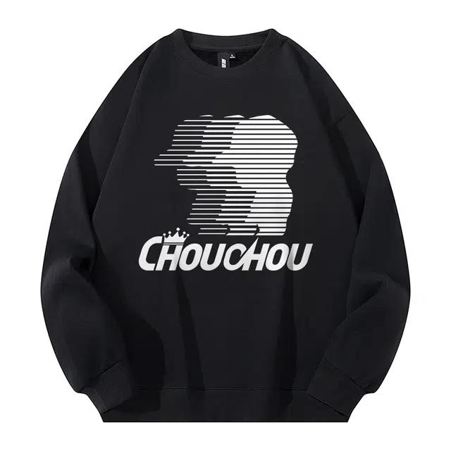 周同学 周杰伦 美式高街复古字母宽松纯色简约通勤运动休闲套头舒适亲肤落肩圆领卫衣 男女同款