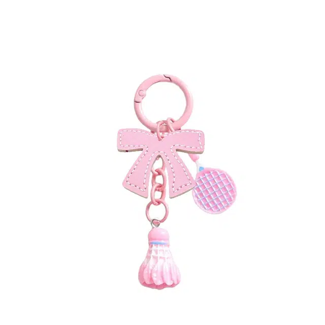 卡莱茵 创意羽毛球 高颜值运动挂饰潮流时尚 搭配蝴蝶结#好运 亚克力 挂件 男女同款情侣款