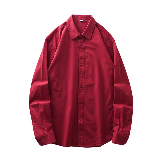 杜克恩 美式重磅纯棉翻领基础款高级感百搭通勤宽松休闲长袖衬衫 男女同款