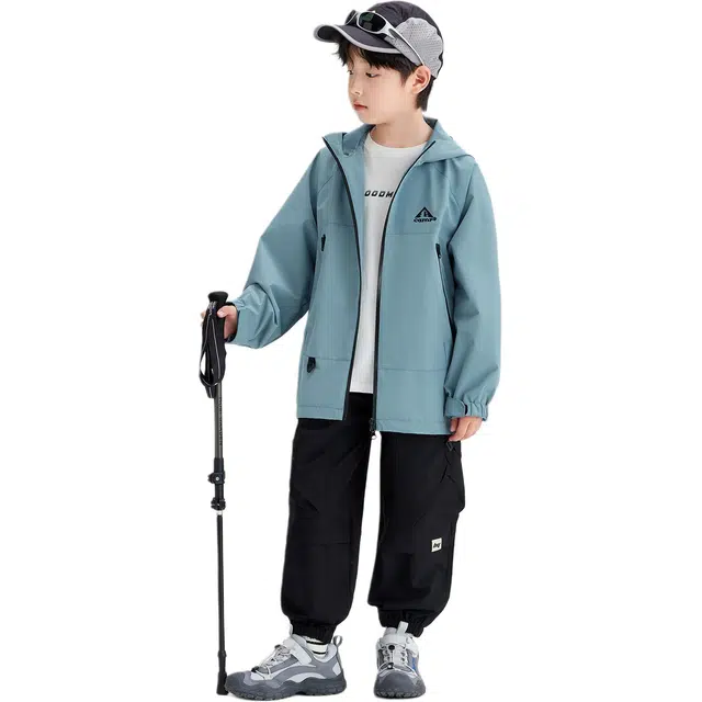 左西 户外系列 透气松紧腰防风透湿耐磨儿童冲锋裤 中小童