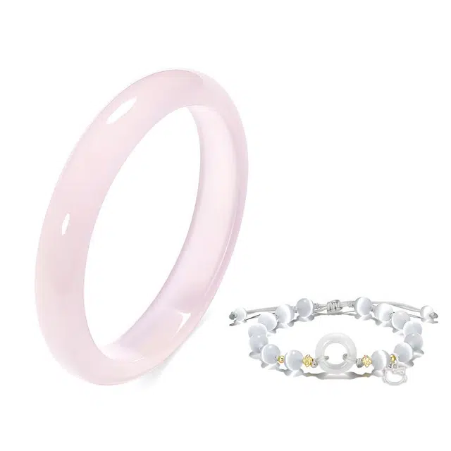 【S999纯银 吸金招财猫】 京华录 新中式国潮复古宫廷风汉服显白温柔气质优雅大气美人镯 百搭平安顺遂贵妃镯 琉璃 开口可调节手镯 女款