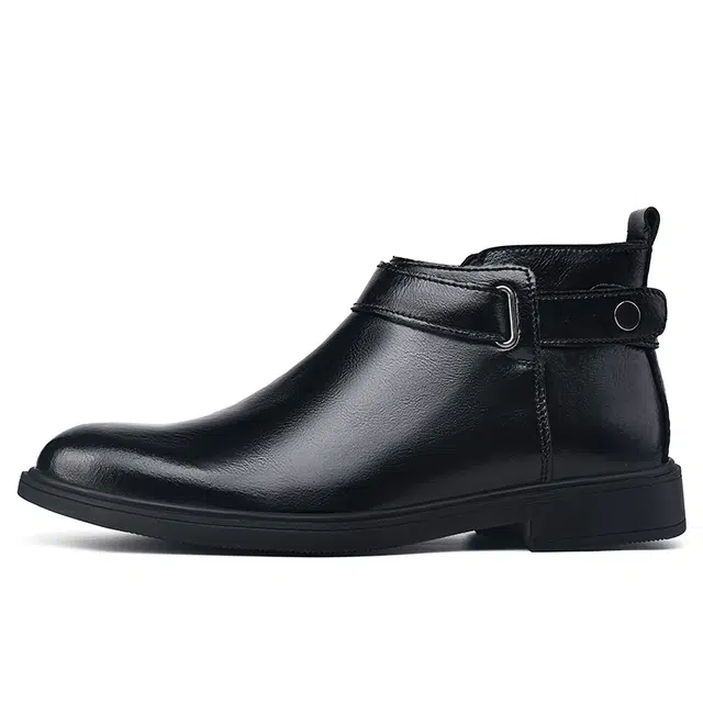 依米奴 高颜值 真皮质感 切尔西 时尚潮流 简约小众 厚底增高 百搭 舒适 经典英伦风 复古 修身 降温保暖耐寒 休闲鞋 男款