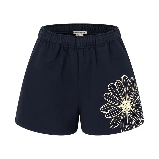 MARDI MERCREDI SS25 SWEAT SHORTS FLOWER_NAVY CREAM