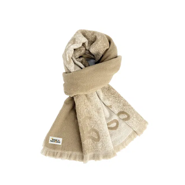 加菲猫家族 高级感小众百搭蝴蝶结渐变设计时尚韩系拍照出片保暖#好运 绒线围巾 男女同款情侣款