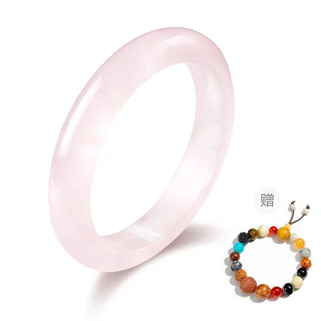 【旺桃花】中国黄金 央创时尚 桃花贵妃镯 新中式粉晶 甜美古风蜜桃冻爱情转运小众百搭可爱恋爱通勤风汉服旗袍女生好运 粉水晶 手镯 女款