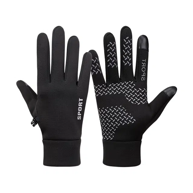 南极人 骑行冬季防风触屏户外运动登山开车骑车电动车防滑加厚防泼水 加绒 保暖手套 男款