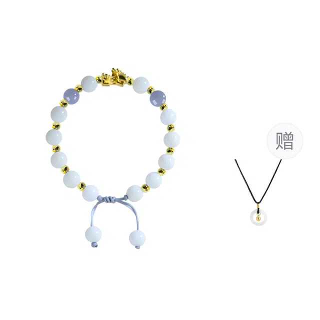 絮物 国潮新中式轻奢高级感极简主义素雅百搭念珠文玩貔貅盘玩新宠出街神器平安喜乐#好运 白玉菩提 手链 男女同款情侣款