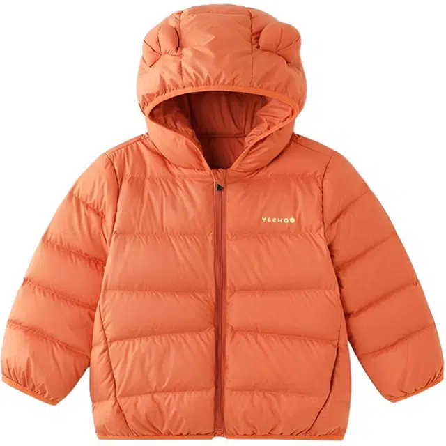 英氏羽绒服 连帽秋冬保暖纯色长袖轻薄防寒可爱风 儿童款