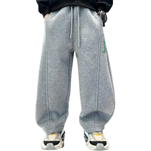 韩素伊长裤 男童卫裤春秋灰儿童运动加绒中大童裤学生裤 青少年