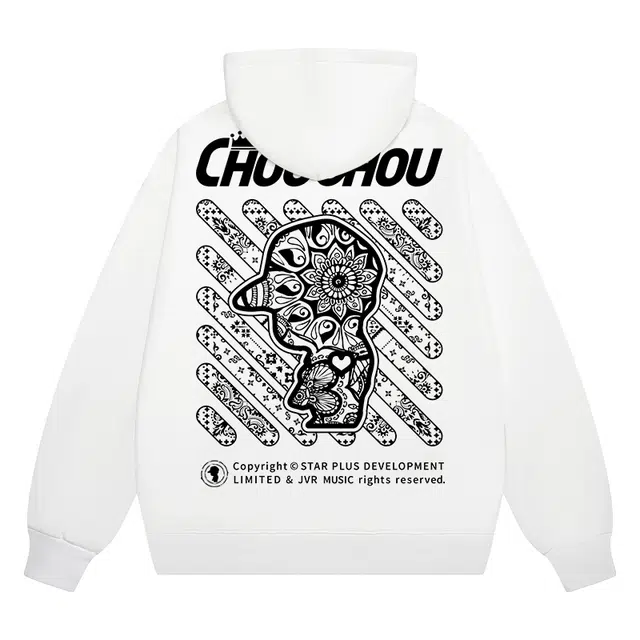 周同学 周杰伦 美式嘻哈复古街头腰果花字母宽松通勤百搭学院风休闲运动舒适亲肤纯色落肩套头连帽卫衣 男女同款