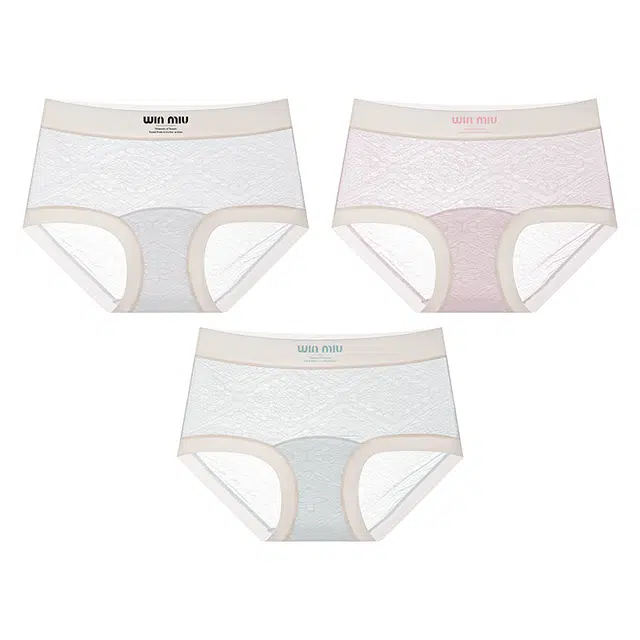 宜而爽 柔美宫廷风超薄冰丝裤舒适透气速干弹力亲肤贴身无痕裤温柔空气纱莫兰迪裸感三角内裤 女款