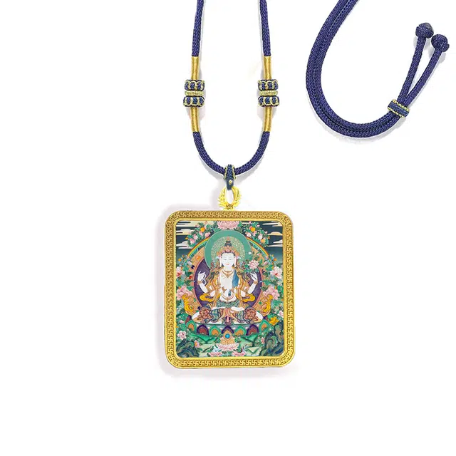 眰恦 四臂观音菩萨 新藏式民族风 身体康健 事事顺遂#好运 合金 项链 男女同款情侣款
