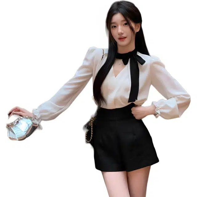 苏九儿 时尚气质设计感小众显瘦减龄衬衫套装 女款