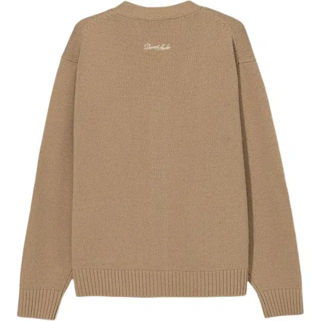 Dunst UNISEX BOYFRIEND KNIT CARDIGAN CAMEL