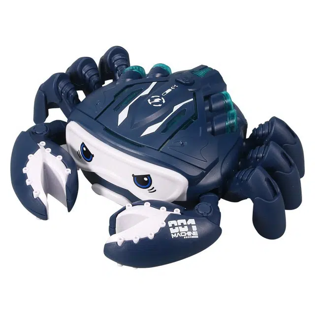 萌吉码 电动万向爬行螃蟹 灯光可喷雾 电子玩具