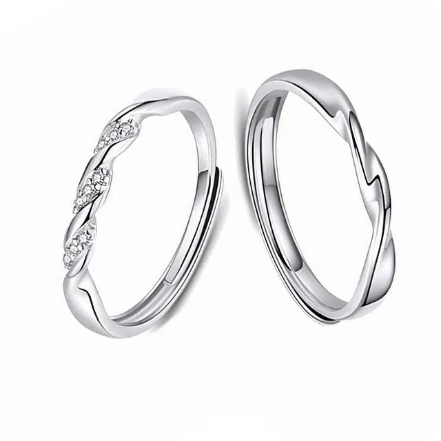 郁馨 闪耀银河浪漫告白简约轻奢高级感对戒开口可调节 一生唯你爱意绵延莫比乌斯小众设计浪漫 合金 锆石戒指 男女同款情侣款