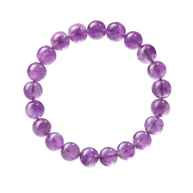 聆听花开 紫气东来清透气质优雅甜美少女薰衣草日常百搭个性轻奢高级感单圈上岸精致紫圆珠#好运 紫水晶 手串 女款