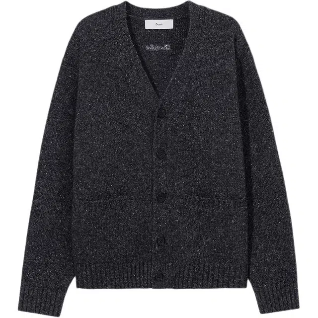 Dunst UNISEX BOYFRIEND KNIT CARDIGAN CHARCOAL GREY V