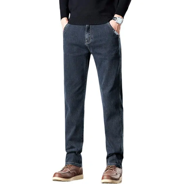 么宁 简约百搭直筒裤舒适透气耐穿耐磨个性时尚运动休闲牛仔裤 男女同款