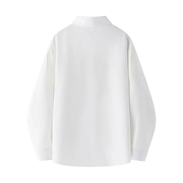 欧迪芬 基础款纯色多巴胺色系舒适简约时尚户外出行日常通勤经典学院风百搭无性别主义长袖翻领单排扣情侣休闲宽松衬衫 男女同款