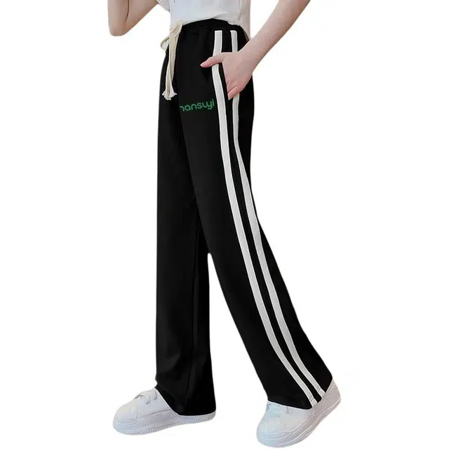 韩素伊长裤 女童裤子春秋款中大童运动休闲女孩直筒裤秋冬加绒儿童阔腿裤 青少年