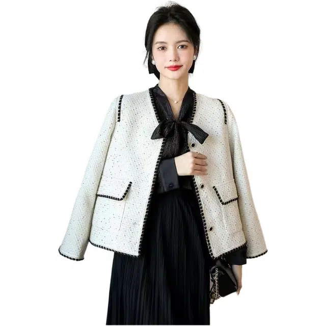 思蓓儿 香名媛风气质优雅亮片短外套夹克 男女同款