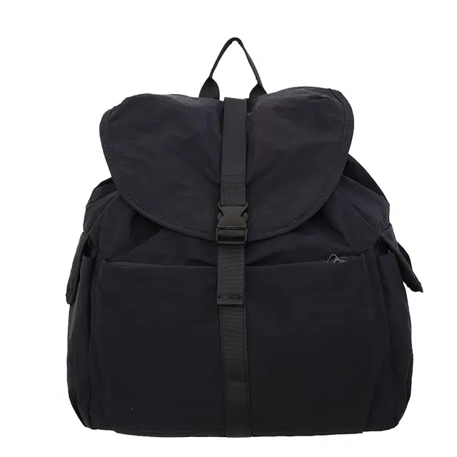 森马 大容量时尚纯色简约百搭 尼龙 双肩包 常规 男女同款情侣款 多色