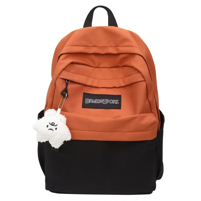 森马 撞色简约百搭日系双色大容量日常背包 尼龙 双肩包 常规 男女同款情侣款 多色