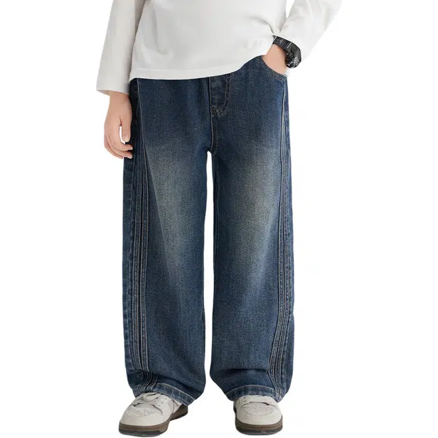 左西牛仔裤 耐磨时尚复古舒适 牛仔色 中小童