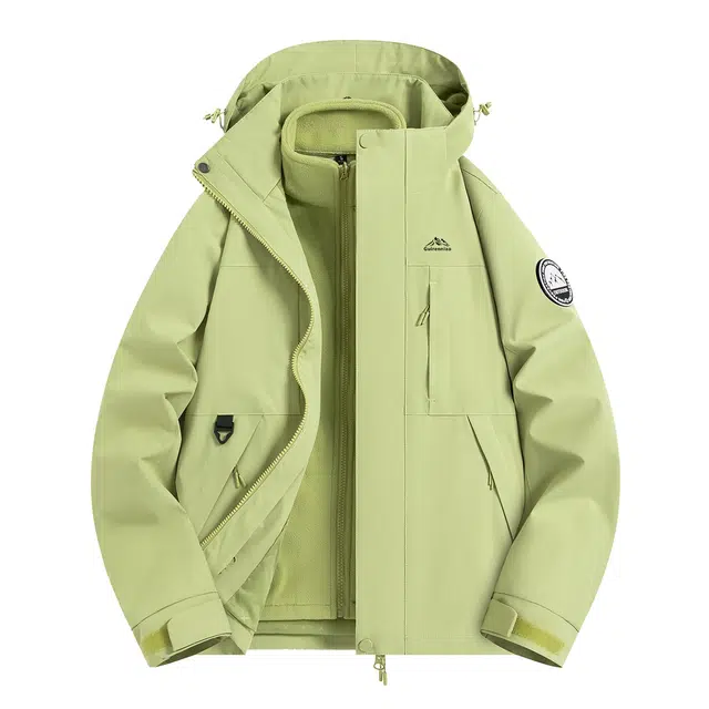 贵人鸟 纯色户外冲锋三合一可拆卸加厚宽松耐磨休闲百搭夹克外套 男女同款