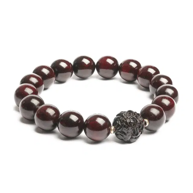 【普陀山已过香】 普陀山文创 招财貔貅抱球吞金兽时来运转纳福转运生肖国风国潮新中式文玩盘玩#好运 紫檀属 木作手串 男女同款情侣款