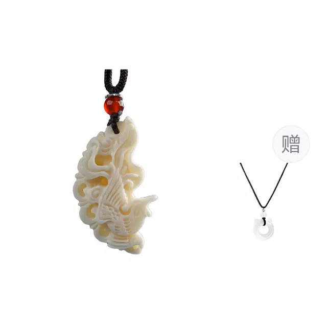 絮物 国风新中式雕刻菩提转运 轻奢高级感小众设计龙凤呈祥招财纳福文玩 锁骨链平安#好运饰品 象牙果 项链 男女同款情侣款
