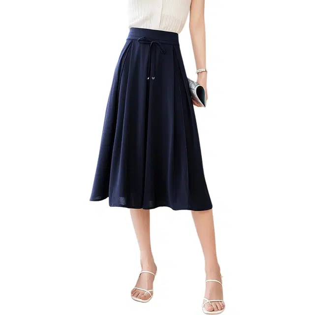 沫晗依美 时尚舒适简约百搭休闲长裙 女款