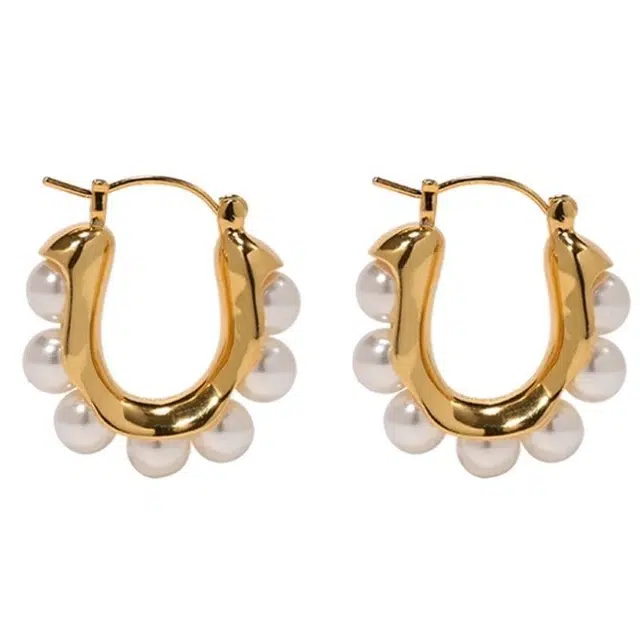 澜耀 气质珠珠 欧美风小众设计高级感轻奢 合金 耳环 女款