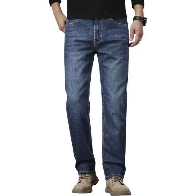 卡丹狄诺 秋冬直筒厚款轻奢保暖舒适通勤百搭轻商务休闲长裤男裤子男牛仔裤 男款