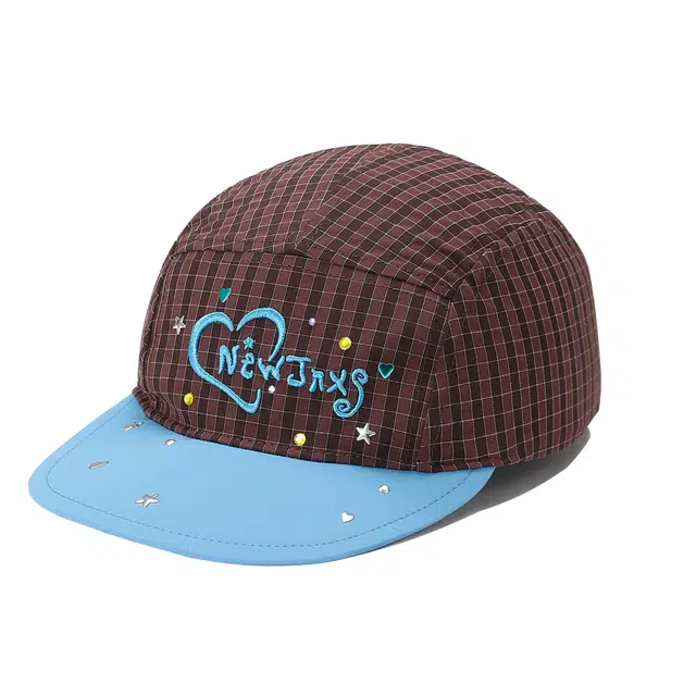 江南先生 大小孩乐园 复古格纹烫钻立体刺绣拼色可调节时尚 涤纶 棒球帽 男女同款情侣款