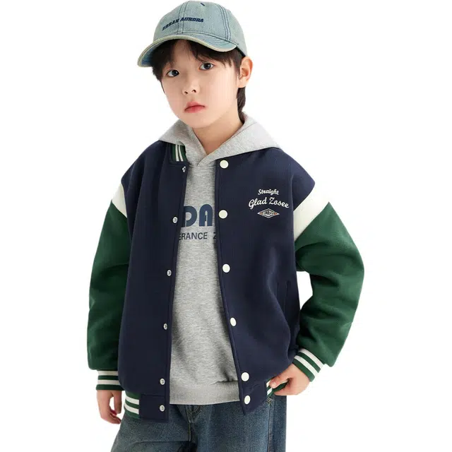 左西棒球服 布丁系列 舒适亲肤柔软透气 藏青色 中小童