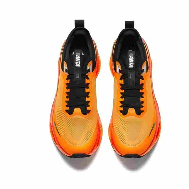 超级安踏 虫洞 通勤运动 氮科技防滑耐磨 低帮 休闲跑步鞋 男款 橙黑色