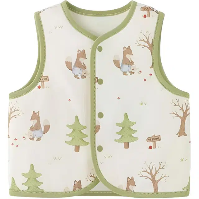 英氏马甲 夹棉保暖打底外穿坎肩纯棉秋冬款 儿童款